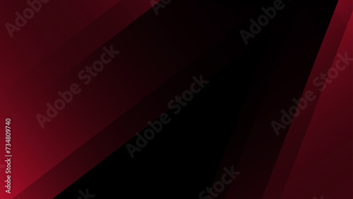 black abstract, polygon, elegant background, red abstract, premium background, red blank product background science, futuristic, energy technology concept. Digital image of light rays,