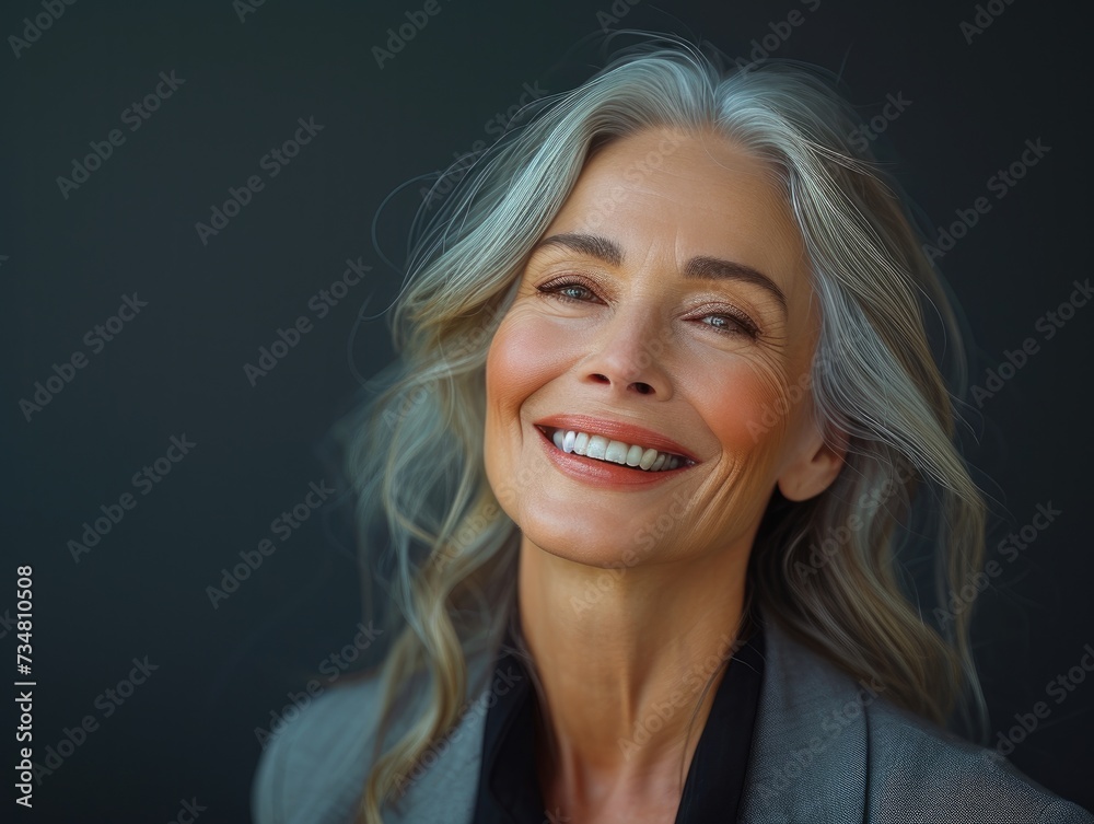 Portrait of older smiling caucasian businessman with suit in professional studio background Portrait of older smiling caucasian businessman with suit in professional studio background