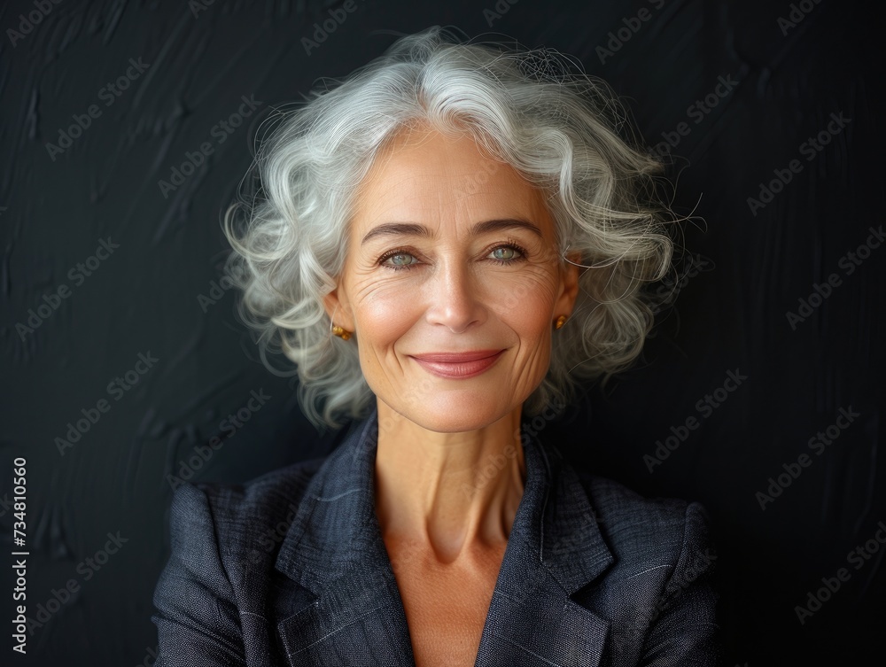 Portrait of older smiling caucasian businessman with suit in professional studio background Portrait of older smiling caucasian businessman with suit in professional studio background