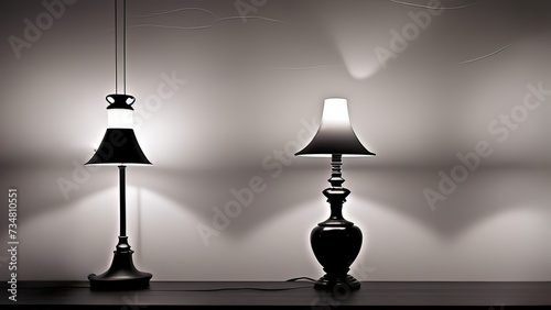An Elegant Table Lamp Casting Ambient Light in a Dark Room   