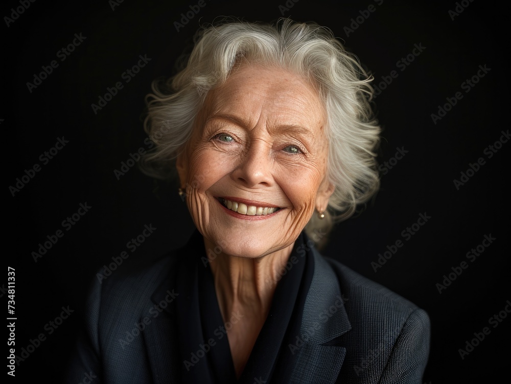 Portrait of older smiling caucasian businessman with suit in professional studio background Portrait of older smiling caucasian businessman with suit in professional studio background