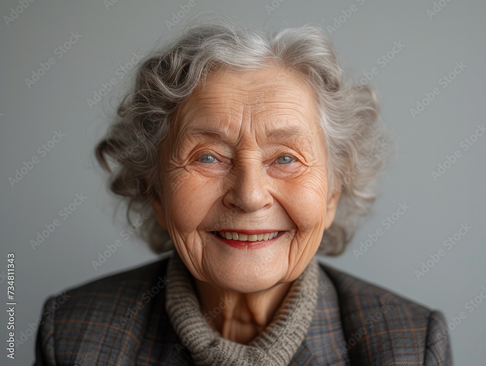 Portrait of older smiling caucasian businessman with suit in professional studio background Portrait of older smiling caucasian businessman with suit in professional studio background