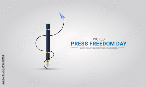 World press freedom day. World Press Day to raise awareness of the importance of freedom of the press. 3D Illustration