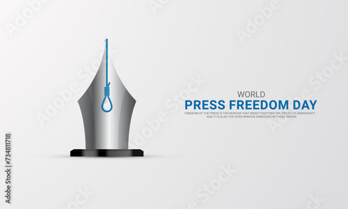 World press freedom day. World Press Day to raise awareness of the importance of freedom of the press. 3D Illustration