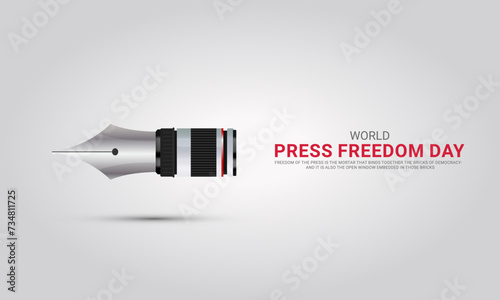 World press freedom day. World Press Day to raise awareness of the importance of freedom of the press. 3D Illustration