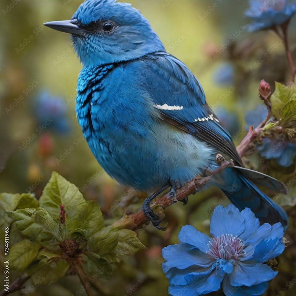 Naklejka premium Blue Brid Generated by Ai 