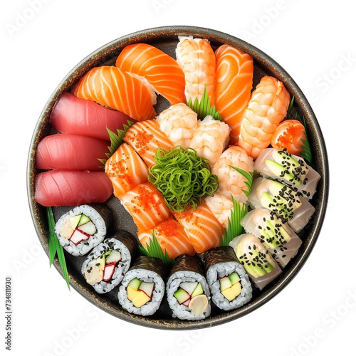 sushi set isolated on transparent background