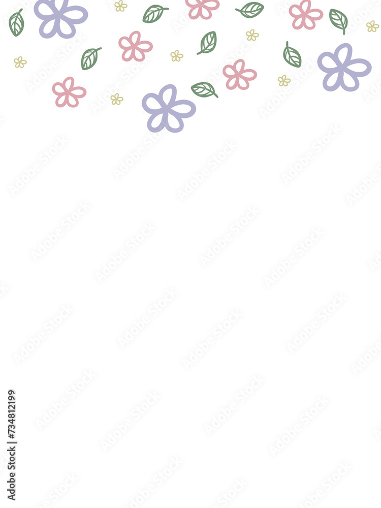 Transparent spring frame with flowers and leaves. Pastel colors. Card decoration. Design element for Mother's Day. Transparent spring frame with flowers and leaves. Pastel colors. Card decoration. Design element for Mother's Day.
