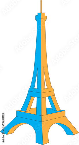 3D Eiffel tower vector illustration. 3D Eifel tower Paris. Tourism place in France. Travel and tourism icon. 