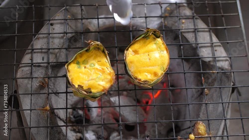 Grilled Khai Pam, a local dish of northern Thai people