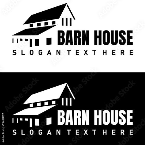 RANCH HOUSE MODERN LOGO DESIGN VECTOR