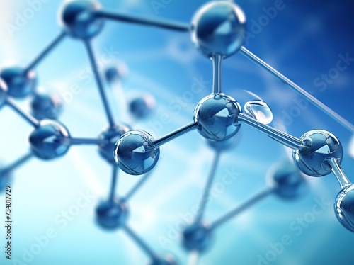 3d illustration of molecule model Science background with Closeup of molecular structure