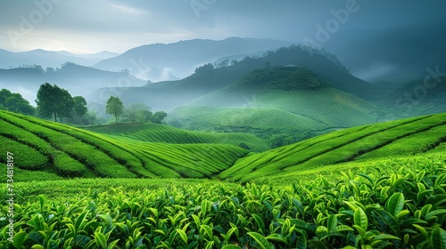 View of the expansive tea plantation.