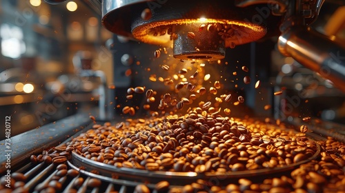 Craftsmanship in Coffee Roasting  Beans Tumbling and Aromatic Air