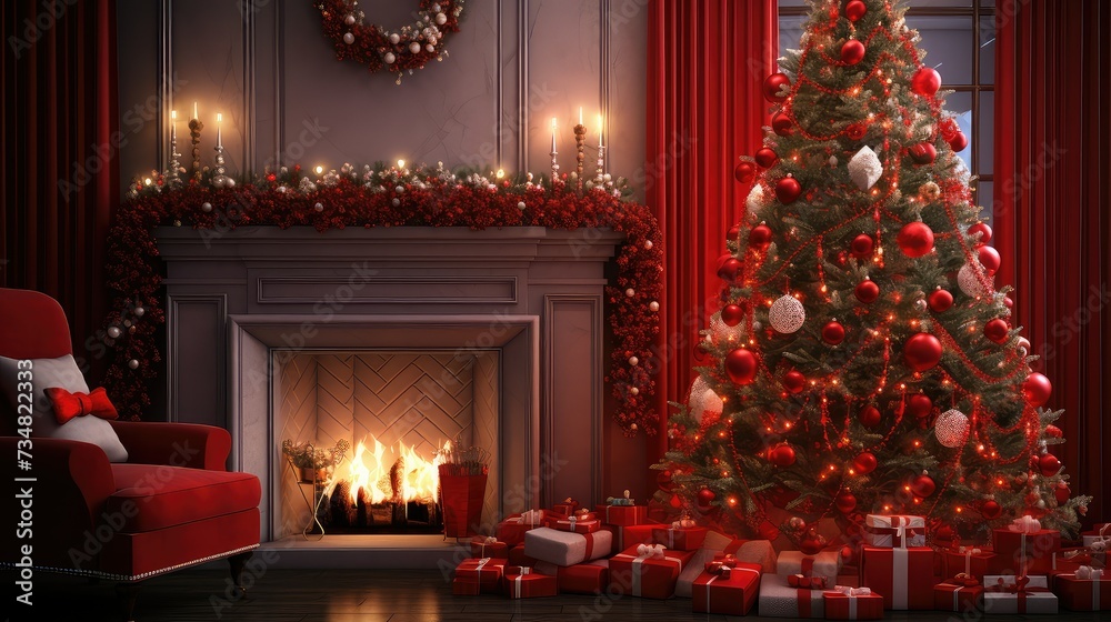 festive holiday background red