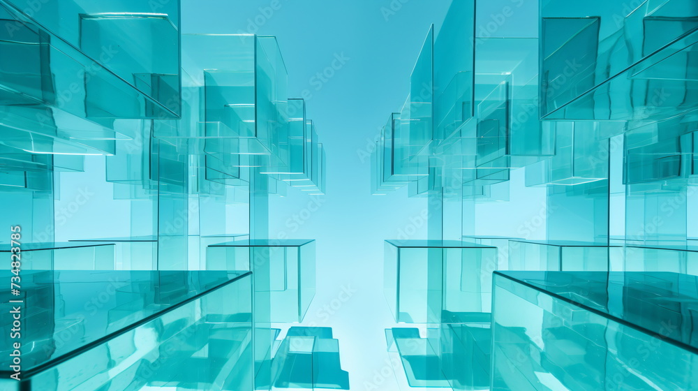 Fototapeta premium blue glass building