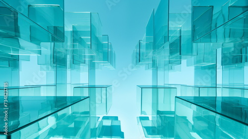 Fototapeta Naklejka Na Ścianę i Meble -  blue glass building