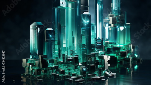 Futuristic crystal city