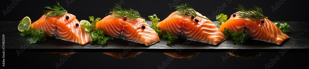 Fresh and good quality salmon slices