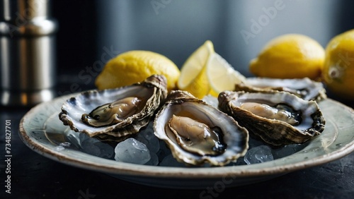 oysters with lemon