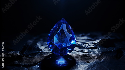 Blue diamond or sapphire photo
