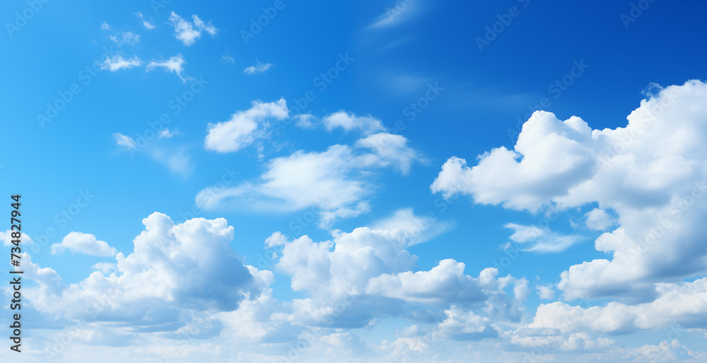 Obraz premium blue sky with white cloud background. white cloud with blue sky background.