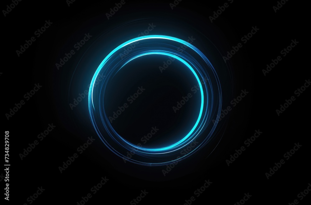 Neon Blue Circle Glowing in the Dark Neon Blue Circle Glowing in the Dark