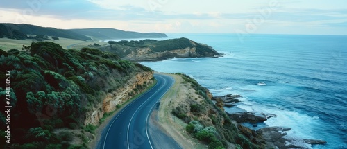Scenic Ocean Road Curving Along the Coastline
