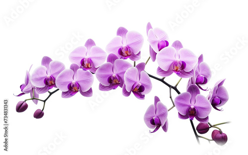 Purple Orchid Arrangement Isolated on Transparent Background PNG.