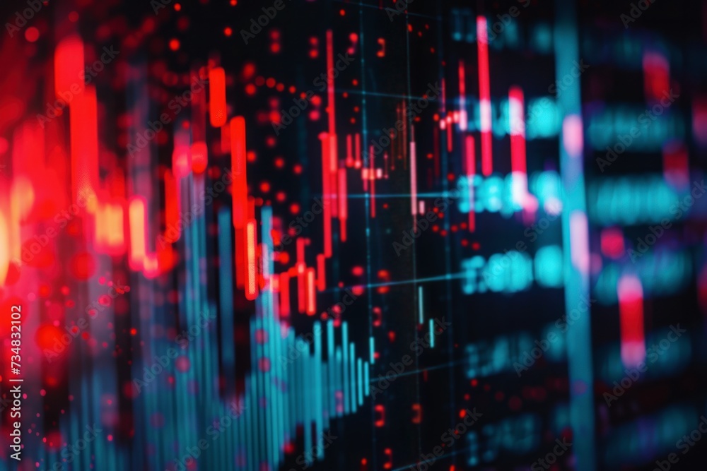trading screen, candlestick pattern charts and trading systems, stock ...