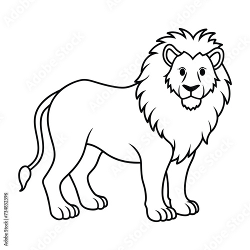 lion isolated coloring pager on white