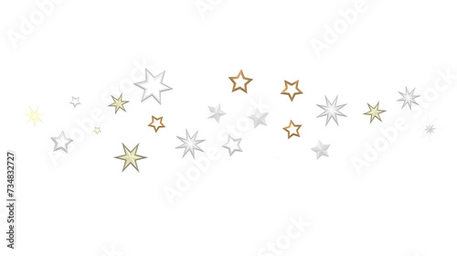 Plummeting Christmas Sparkles  Captivating 3D Illustration of Descending Holiday Star Glitters