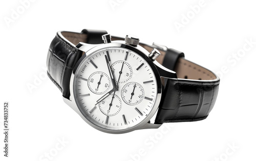 Modern Chronograph Timepiece with Sleek Appeal Isolated on Transparent Background PNG.