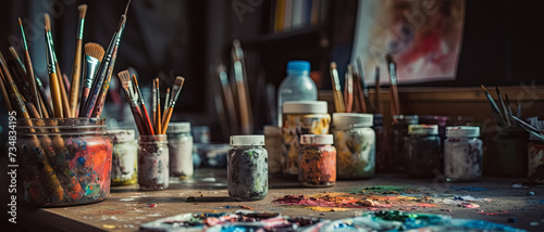 Art supplies in a atelier