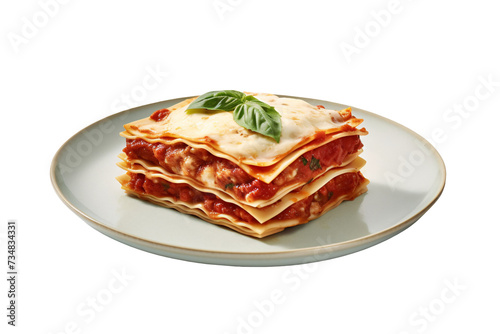 Lasagna on a plate, Italian food