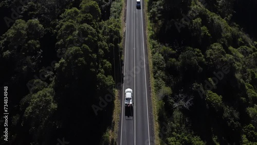 driving along mountain road