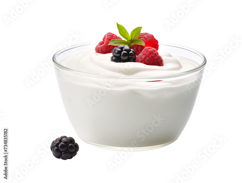 a bowl of yogurt with berries