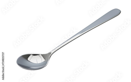 Contemporary Sleek Steel Soup Ladle with Polished Finish Isolated on Transparent Background PNG.