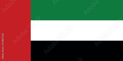 National flag of Islamic United Arab Emirates, UAE. Vector illustration.