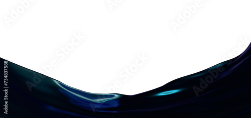 Fototapeta Naklejka Na Ścianę i Meble -  Blue waves background, liquid metallic wavy 3D illustration