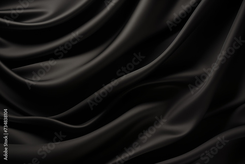 black silk background, abstract wavy black background