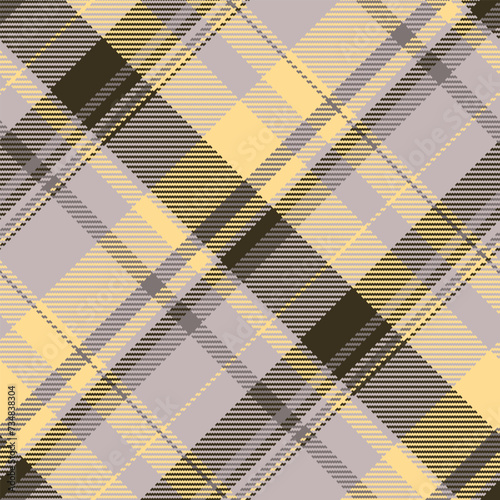 Merry christmas seamless check background, africa tartan textile texture. Lovely pattern vector fabric plaid in grey and amber colors.