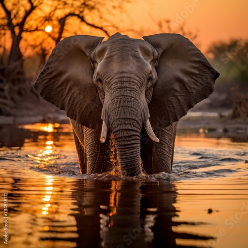 Elephant at Sunset © Vivid Frames