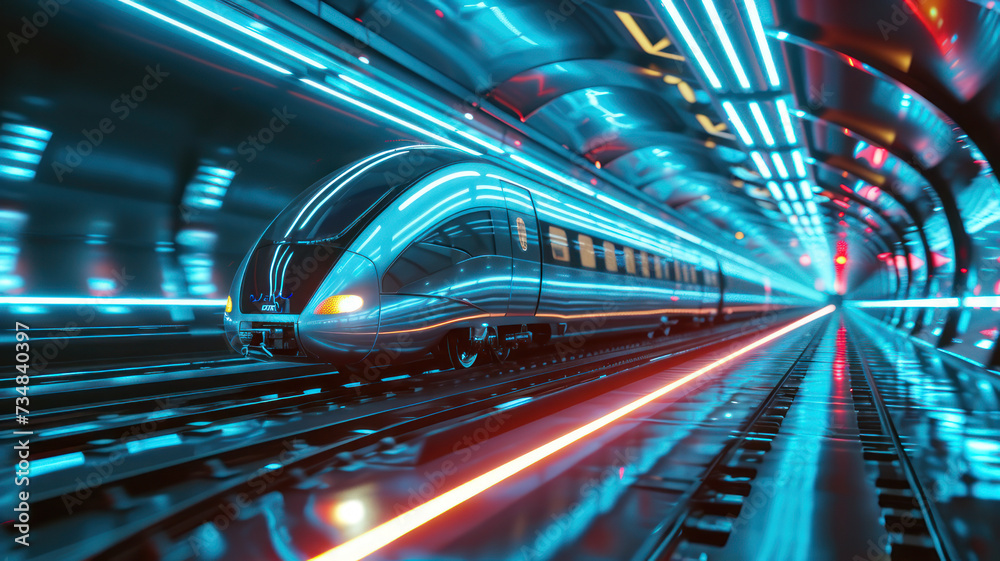 fast modern express passenger train high speed railway hyperloop moving flash light Futuristic technology hi tech future digital transport hyperloop concept fast modern express passenger train high speed railway hyperloop moving flash light Futuristic technology hi tech future digital transport hyperloop concept