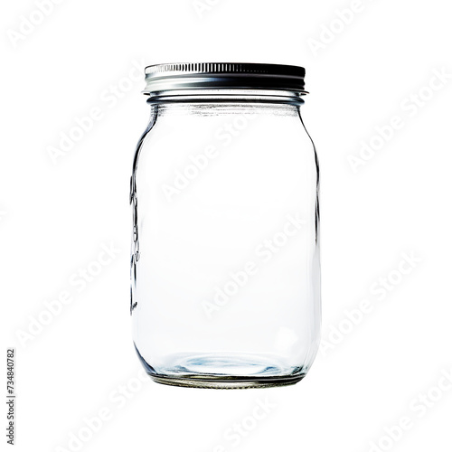 Glass mason jar isolated.