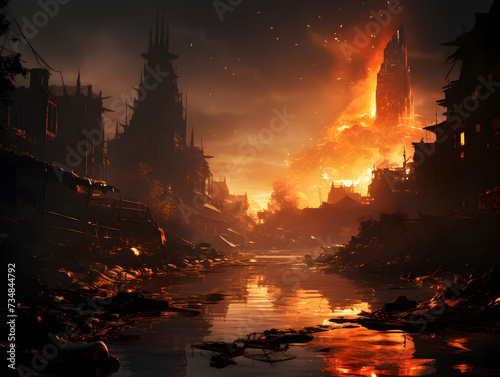 fires of a devastated city