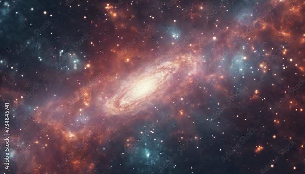 Fototapeta premium Abstract Cosmos Illuminated by Nebulae and Galaxies