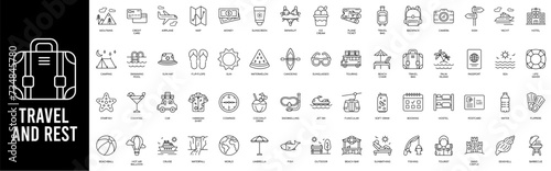Tour and travel icon set. Travel and tour icons set. Tourism vector icon