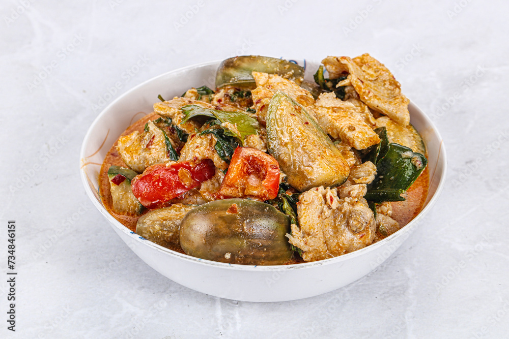 Thai red spicy curry with chicken Thai red spicy curry with chicken
