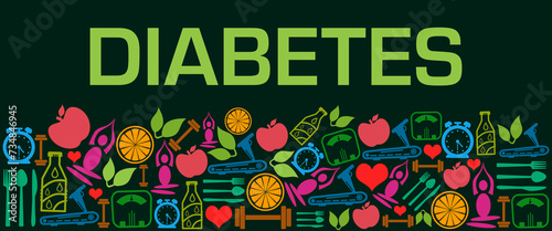 Diabetes Health Symbols Green Colorful Texture Bottom  photo